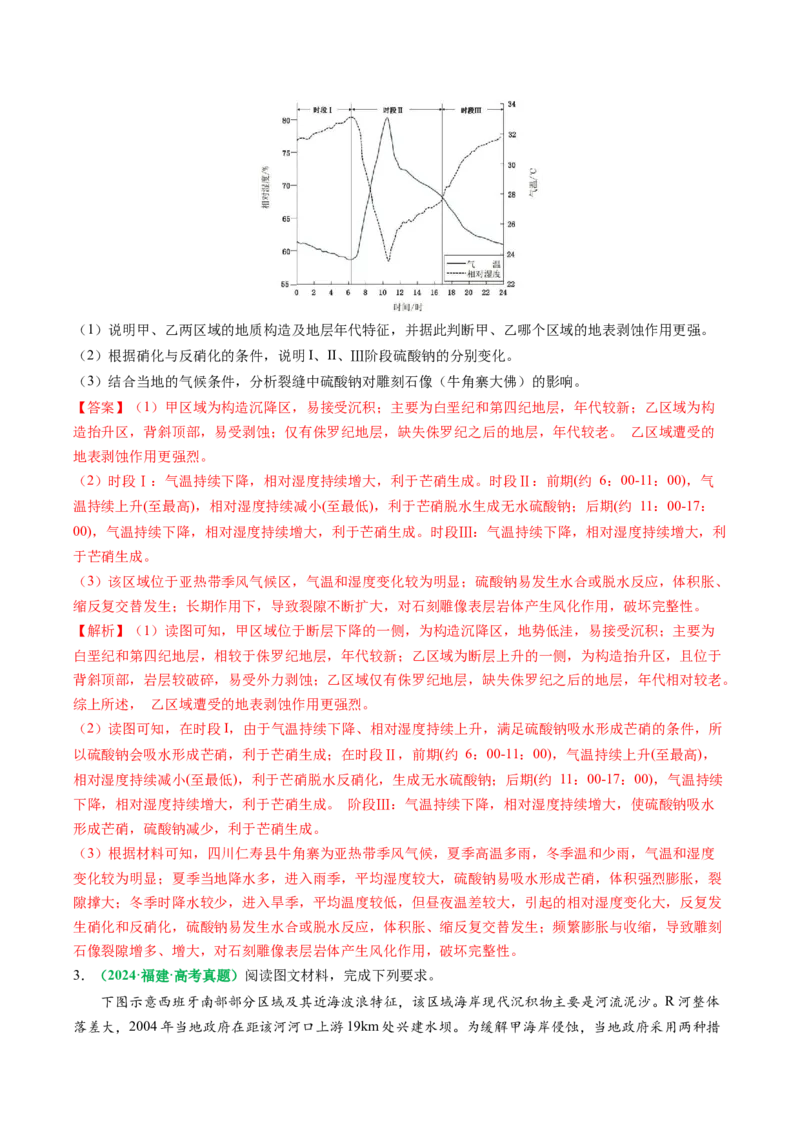 专题14地质地貌格局和演化过程及其影响的描述（解析版）_2025年新高考资料_二轮复习_2025年高考地理二轮热点题型归纳与变式演练（新高考通用）3401687