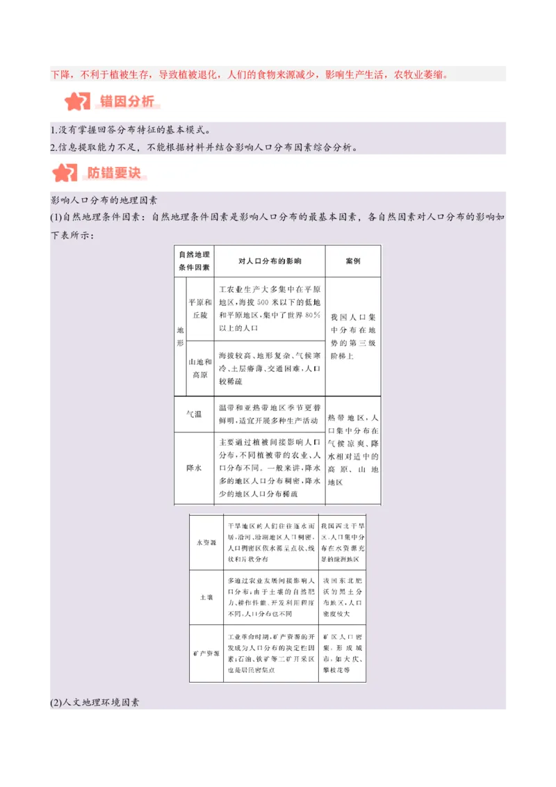 专题07人口与城市易错提分（4大易错点）（解析版）_2025年新高考资料_二轮复习_2025年高三地理高考二轮复习专项提升（新高考通用）3405802_易错专练