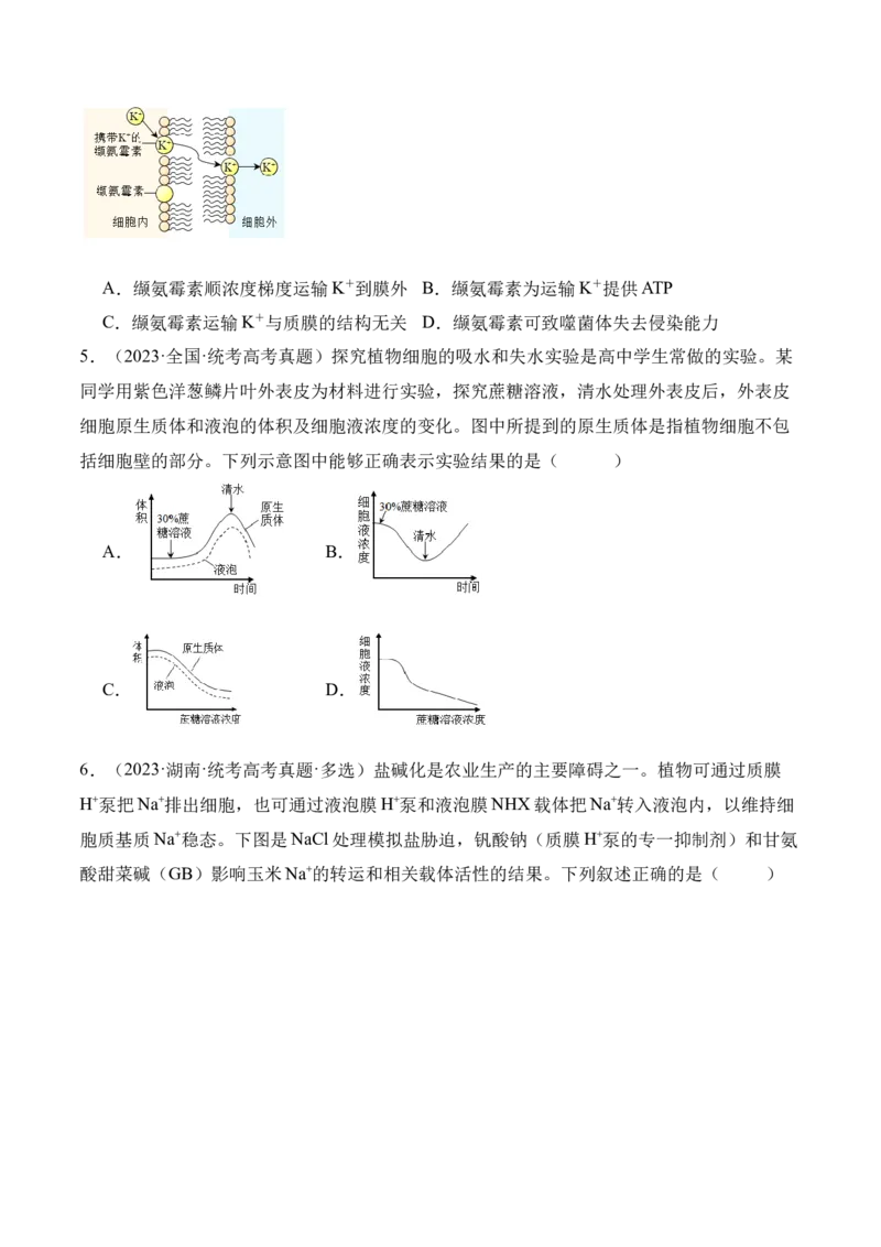 第02讲细胞的基本结构、功能与物质进出细胞的方式（讲义）原卷版_2024年新高考资料_2.2024二轮复习_2024年高考生物二轮复习讲练测（新教材新高考）