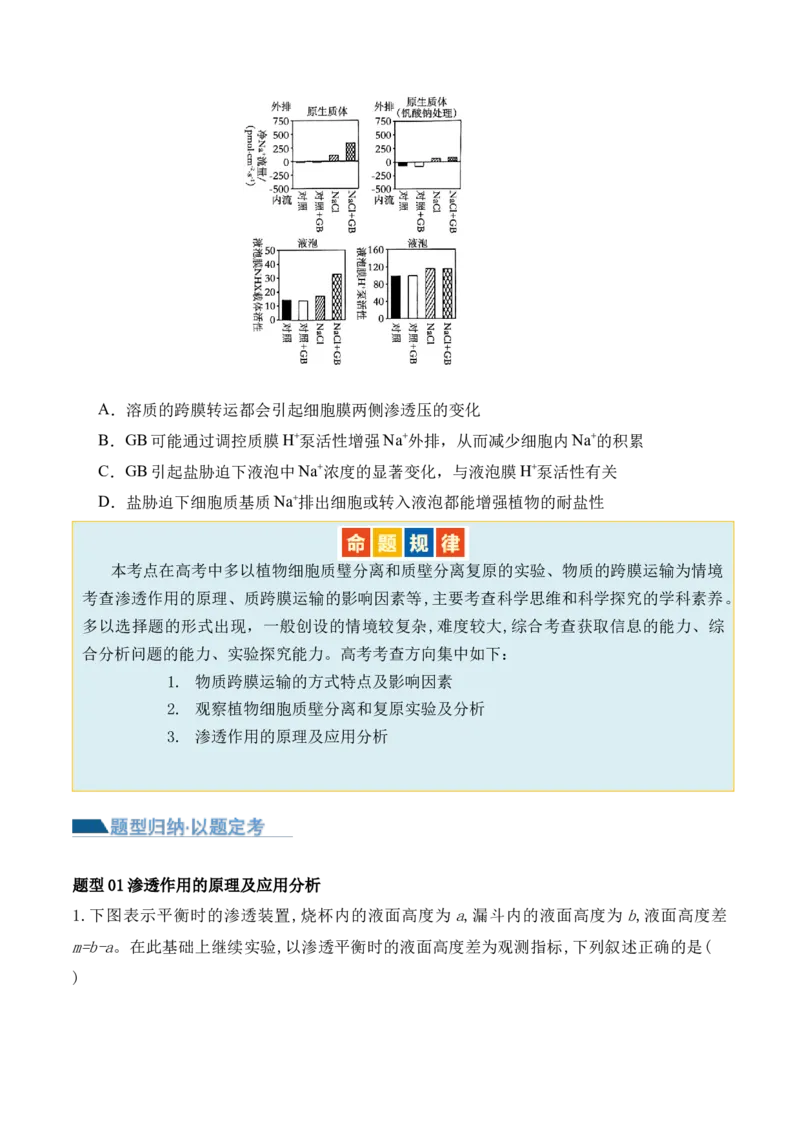 第02讲细胞的基本结构、功能与物质进出细胞的方式（讲义）原卷版_2024年新高考资料_2.2024二轮复习_2024年高考生物二轮复习讲练测（新教材新高考）