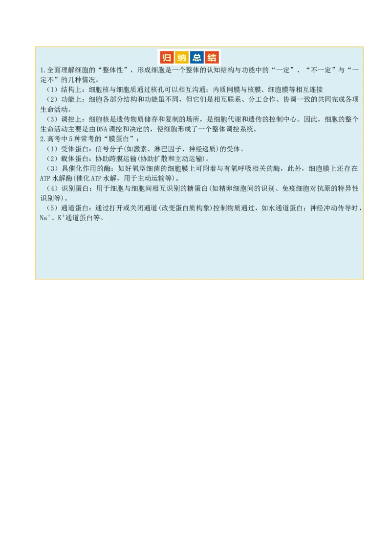 第02讲细胞的基本结构、功能与物质进出细胞的方式（讲义）原卷版_2024年新高考资料_2.2024二轮复习_2024年高考生物二轮复习讲练测（新教材新高考）