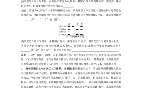 2023年高考生物二轮复习（全国版）第1篇专题突破专题4语言表达(三)　遗传实验中相关推理分析_通用版（老高考）复习资料_2023年复习资料_二轮复习