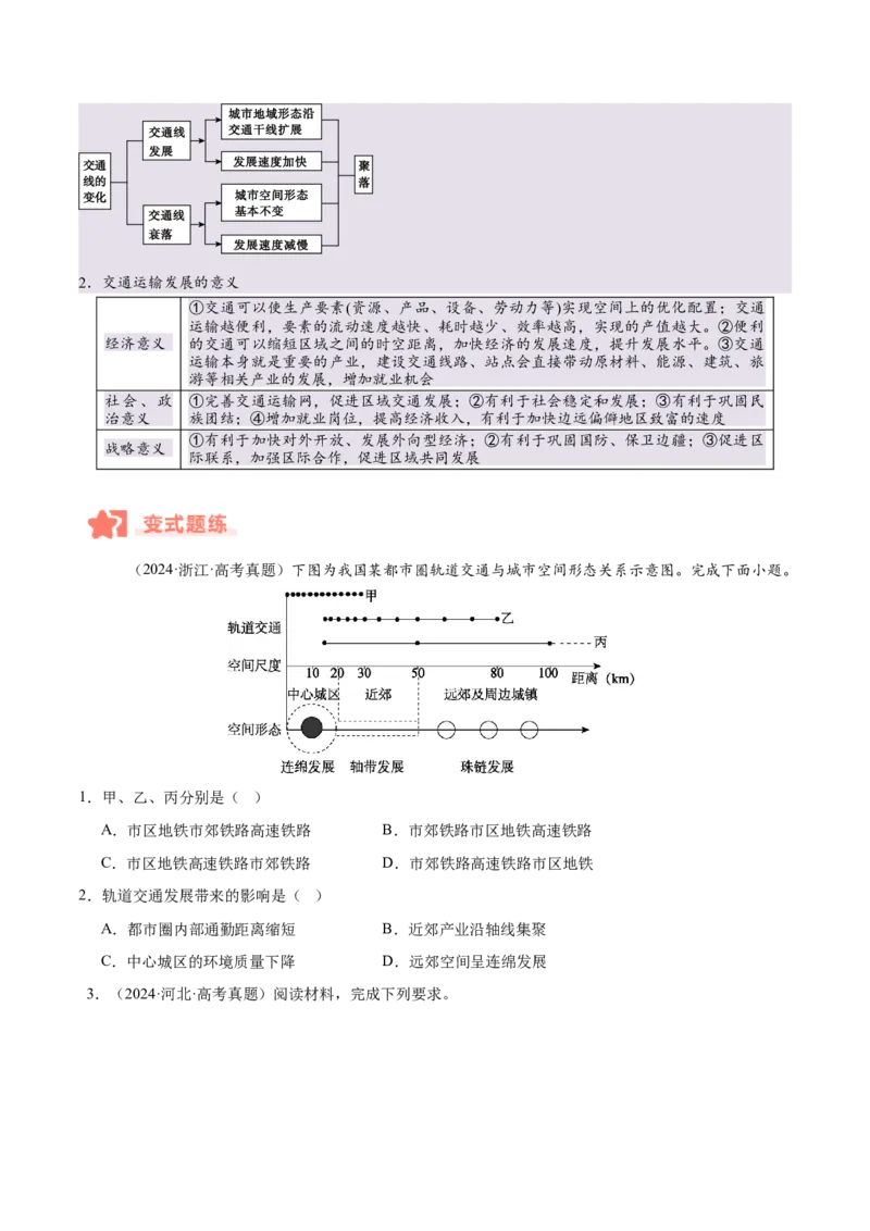 专题10服务业与交通运输易错提分（3大易错点）（原卷版）_2025年新高考资料_二轮复习_01高考语文等多个文件_2025年高三地理高考二轮复习专项提升_易错专练