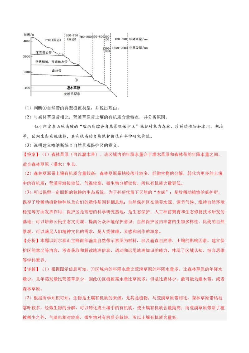 专题07自然环境的整体性与差异性（解析版）_2025年新高考资料_二轮复习_2025年高三地理高考二轮复习专项提升（新高考通用）3405802_重点&middot;难点&middot;热点专练（分地区）_北京专用