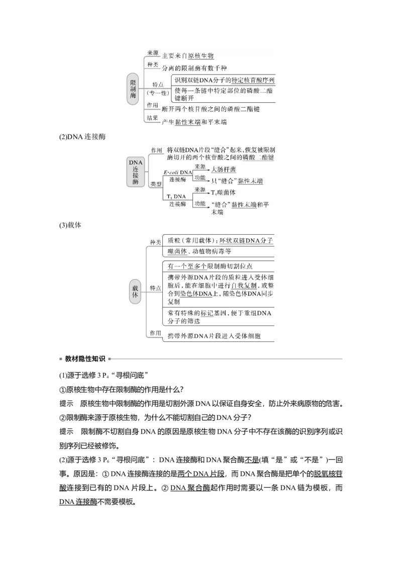 2023年高考生物一轮复习（全国版）第10单元第1课时　基因工程的基本工具和基本操作程序_通用版（老高考）复习资料_2023年复习资料_一轮复习_2023年高考生物一轮复习讲义（全国版）