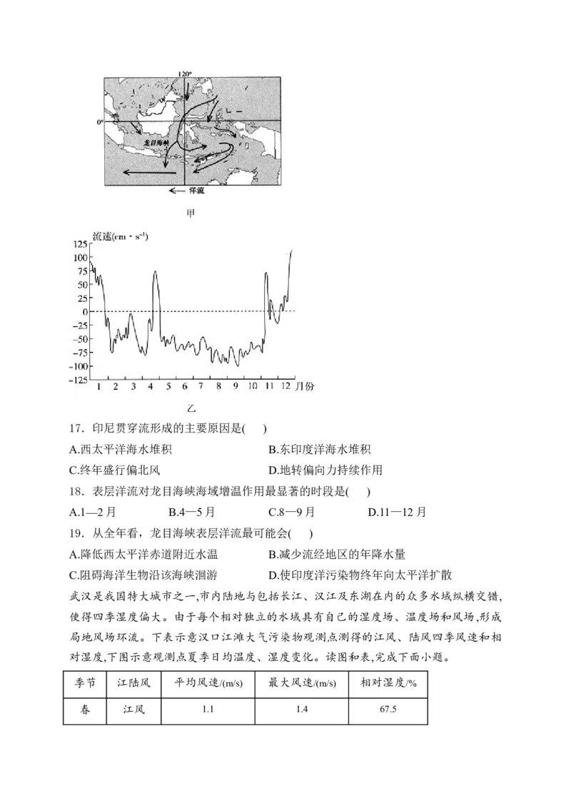 2025届高考地理一轮复习专题训练：从地球圈层看地表环境（解析版）_2025年新高考资料_专项练习_2025届高考地理一轮复习专题训练