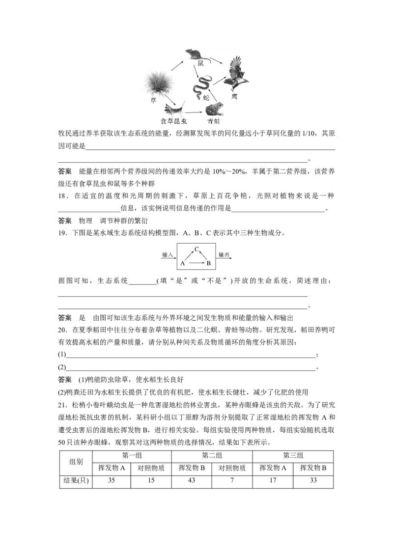 2023年高考生物一轮复习（新人教新高考）第9单元长句表达(五)　群体稳态中相关概念、措施及意义分析_新高考复习资料_2023年新高考复习资料_一轮复习_2023年新高考大一轮复习讲义
