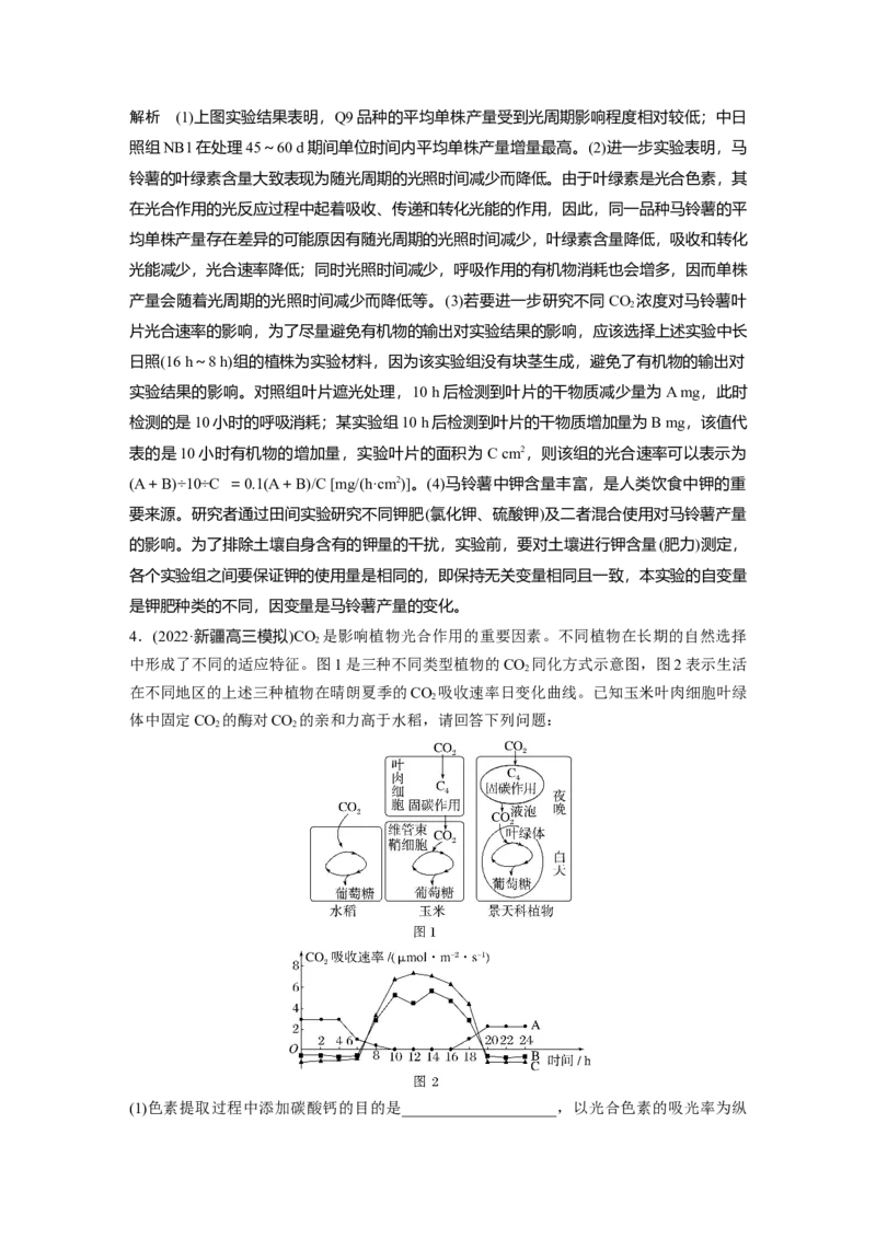 2023年高考生物二轮复习（全国版）第3篇考前特训专项三(一)细胞代谢_通用版（老高考）复习资料_2023年复习资料_二轮复习_2023年高考生物二轮复习讲义+课件（全国版）