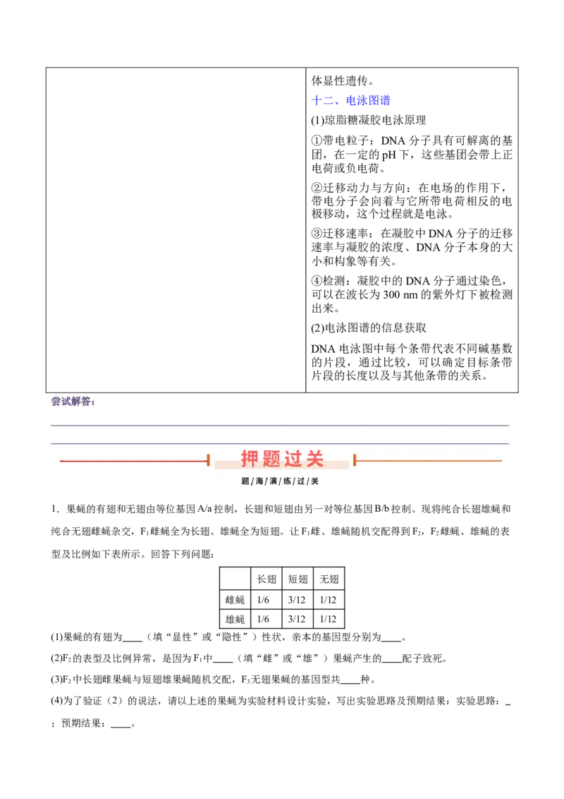 押新高考卷遗传与进化（原卷版）-备战2024年高考生物临考题号押题（新高考通用）_2024年新高考资料_5.2024三轮冲刺_备战2024年高考生物临考题号押题（新高考通用）322745222_133