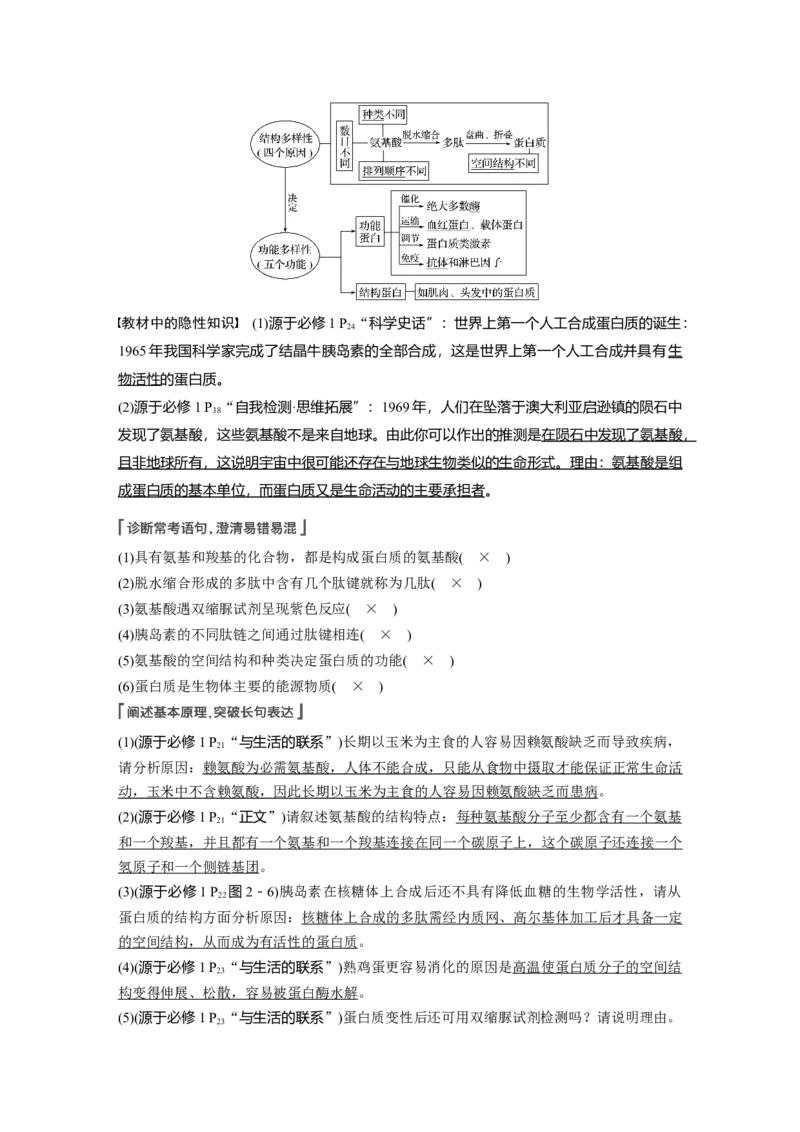 2022年高考生物一轮复习第1单元第3讲　蛋白质和核酸_新高考复习资料_2022年新高考复习资料_2022年一轮复习最新版_1.2022年高考生物一轮复习全国通用版