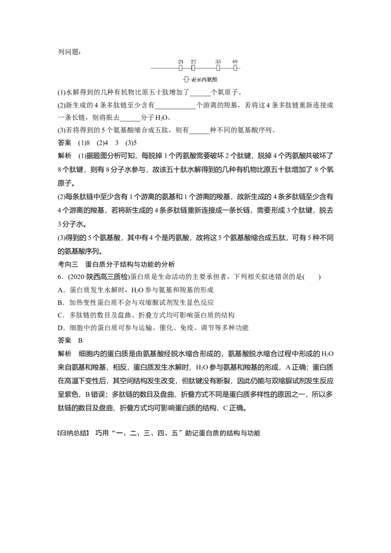 2022年高考生物一轮复习第1单元第3讲　蛋白质和核酸_新高考复习资料_2022年新高考复习资料_2022年一轮复习最新版_1.2022年高考生物一轮复习全国通用版