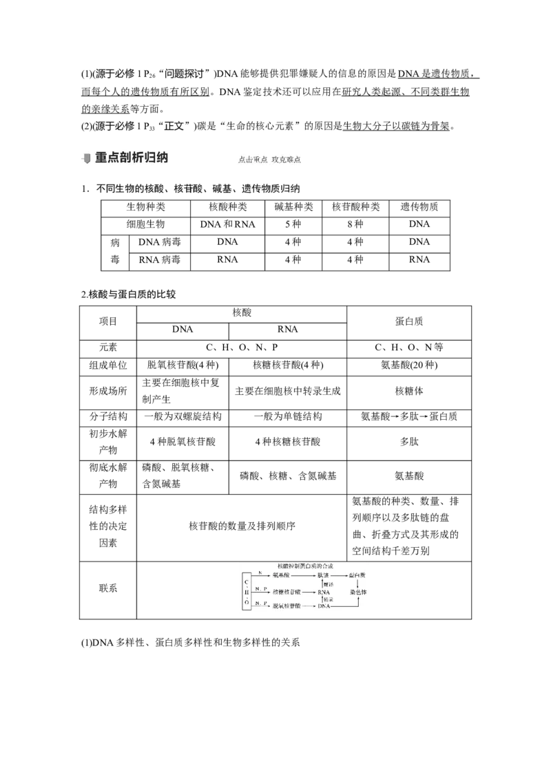 2022年高考生物一轮复习第1单元第3讲　蛋白质和核酸_新高考复习资料_2022年新高考复习资料_2022年一轮复习最新版_1.2022年高考生物一轮复习全国通用版