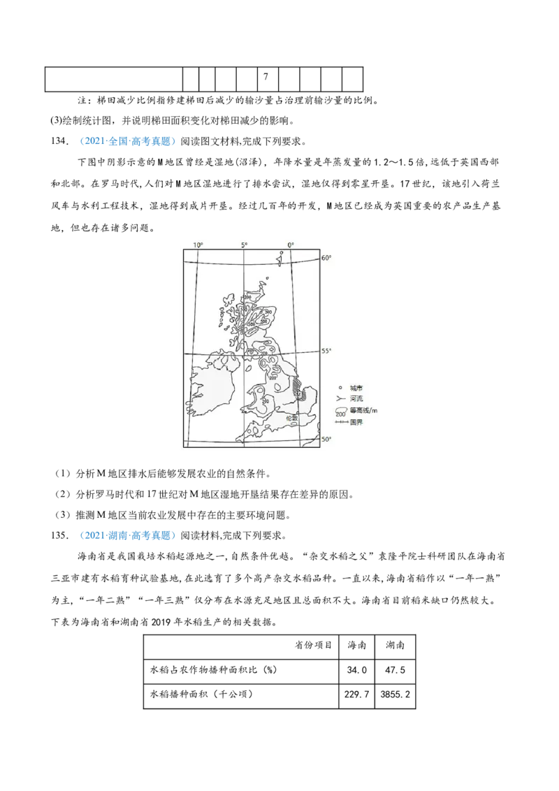 专题09农业+原卷版_2025年新高考资料_二轮复习_2025年高三地理高考二轮复习专项提升（新高考通用）3405802_真题演练