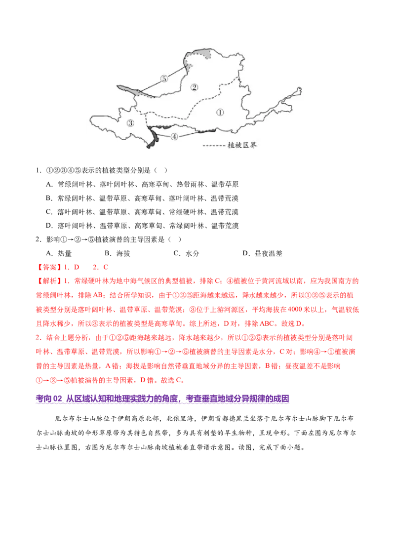 专题06自然地理环境的整体性与差异性（讲义）（解析版）_2025年新高考资料_二轮复习_01高考语文等多个文件_上好课2025年高考地理二轮复习讲练测（新高考通用）_第一部分专题突破