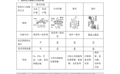 2023年高考生物一轮复习（新人教新高考）第2单元第6课时　物质出入细胞的方式及影响因素_新高考复习资料_2023年新高考复习资料_一轮复习_2023年新高考大一轮复习讲义
