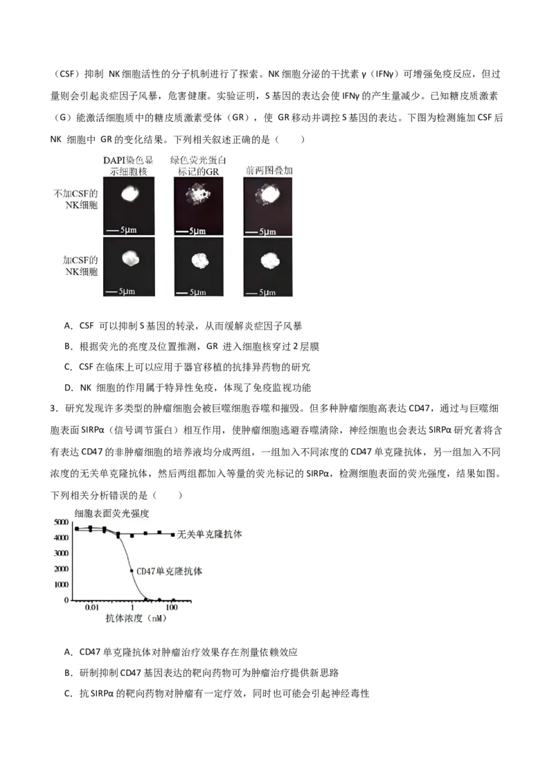 热点链接人类健康（原卷版）_2024年新高考资料_2.2024二轮复习_2024年高考生物二轮复习讲练测（新教材新高考）