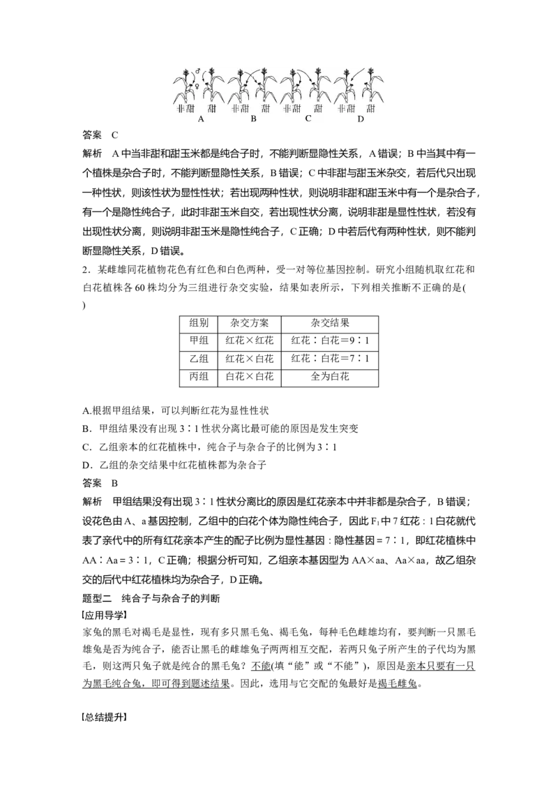2023年高考生物一轮复习（全国版）第5单元第2课时　基因分离定律重点题型突破_通用版（老高考）复习资料_2023年复习资料_一轮复习_2023年高考生物一轮复习讲义+课件（全国版）