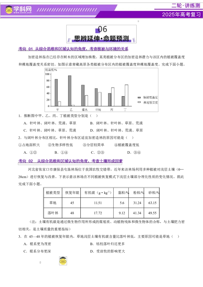专题06自然地理环境的整体性与差异性（讲义）（原卷版）_2025年新高考资料_二轮复习_上好课2025年高考地理二轮复习讲练测（新高考通用）3381954