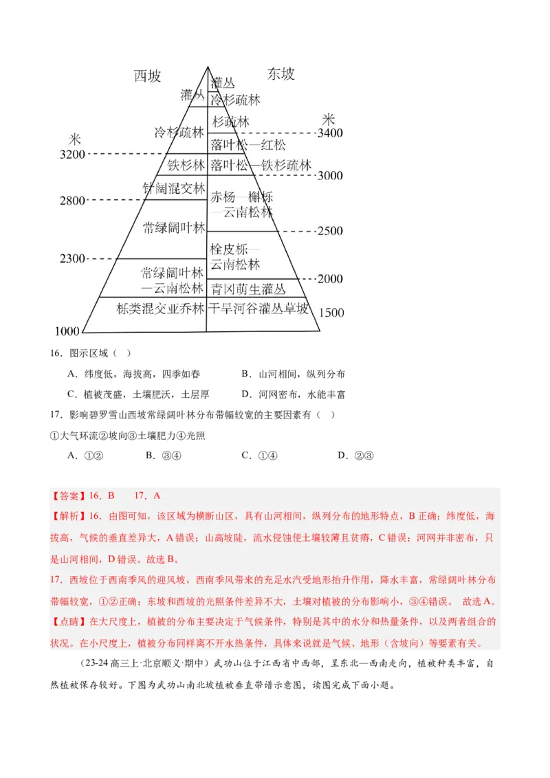 专题07自然环境的整体性与差异性（解析版）_2025年新高考资料_二轮复习_01高考语文等多个文件_2025年高三地理高考二轮复习专项提升_重点&middot;难点&middot;热点专练（分地区）_北京专用