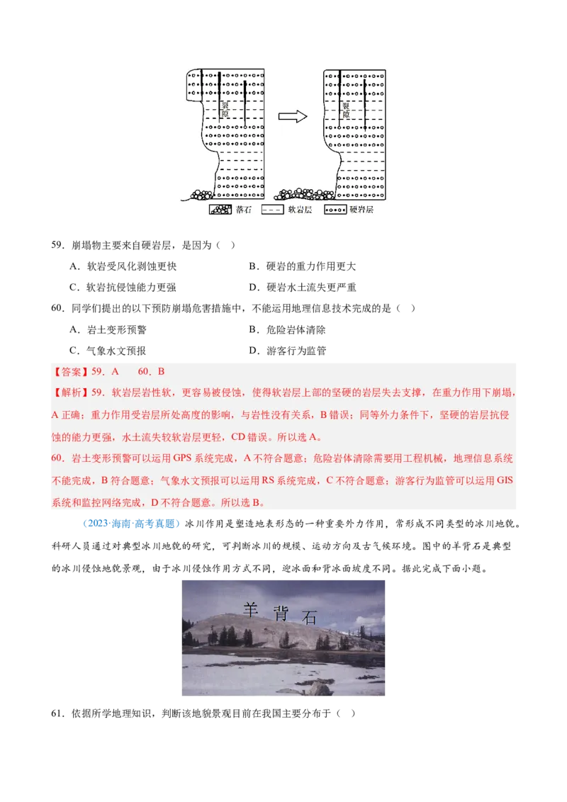 专题05地质地貌+解析版_2025年新高考资料_二轮复习_2025年高三地理高考二轮复习专项提升（新高考通用）3405802_真题演练