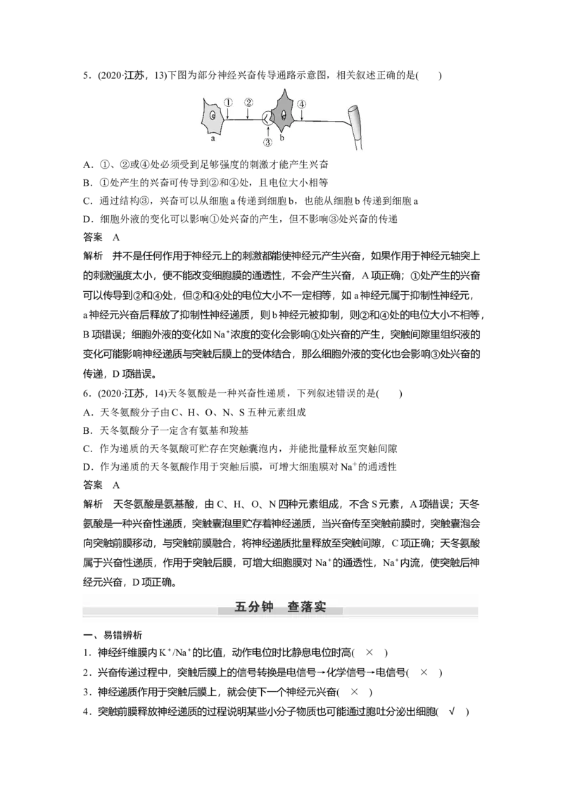 2023年高考生物一轮复习（全国版）第8单元第3课时　兴奋的产生、传导与传递_通用版（老高考）复习资料_2023年复习资料_一轮复习_2023年高考生物一轮复习讲义+课件（全国版）