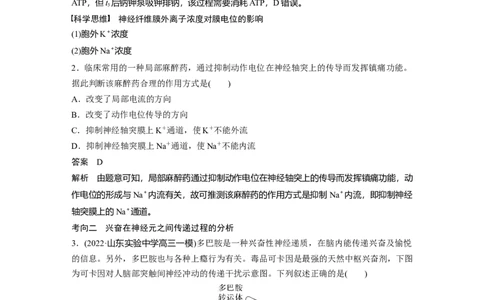 2023年高考生物一轮复习（全国版）第8单元第3课时　兴奋的产生、传导与传递_通用版（老高考）复习资料_2023年复习资料_一轮复习_2023年高考生物一轮复习讲义+课件（全国版）