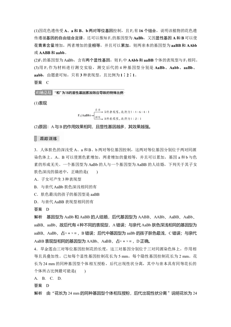 2022年高考生物一轮复习第5单元第15讲　热点题型四　自由组合定律中的特殊比例和实验探究_新高考复习资料_2022年新高考复习资料_2022年一轮复习最新版