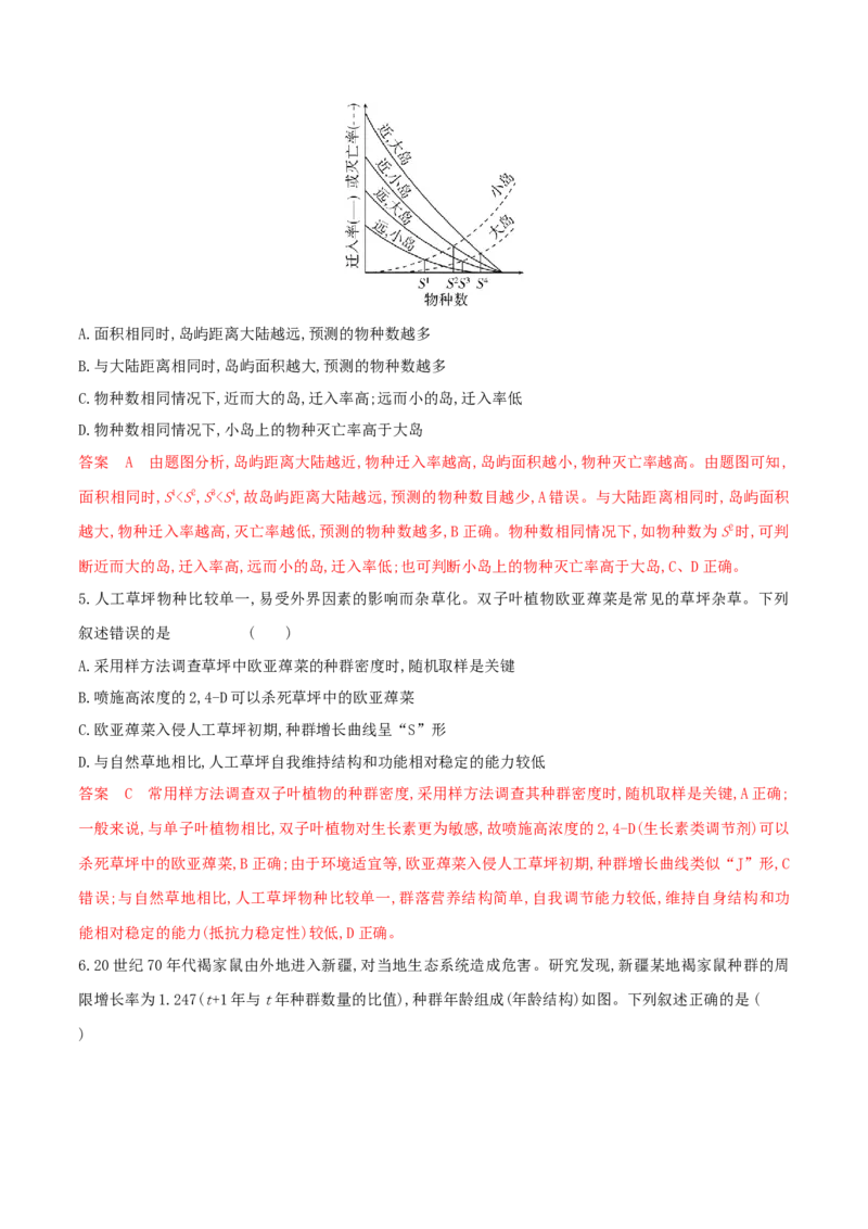 押题点06种群和群落（解析版）_2024年新高考资料_5.2024三轮冲刺_备战2024年高考生物临考题号押题（辽宁、黑龙江、吉林专用）322857720