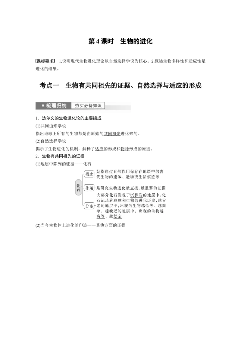 2023年高考生物一轮复习（新人教新高考）第7单元第4课时　生物的进化_新高考复习资料_2023年新高考复习资料_一轮复习_2023年新高考大一轮复习讲义