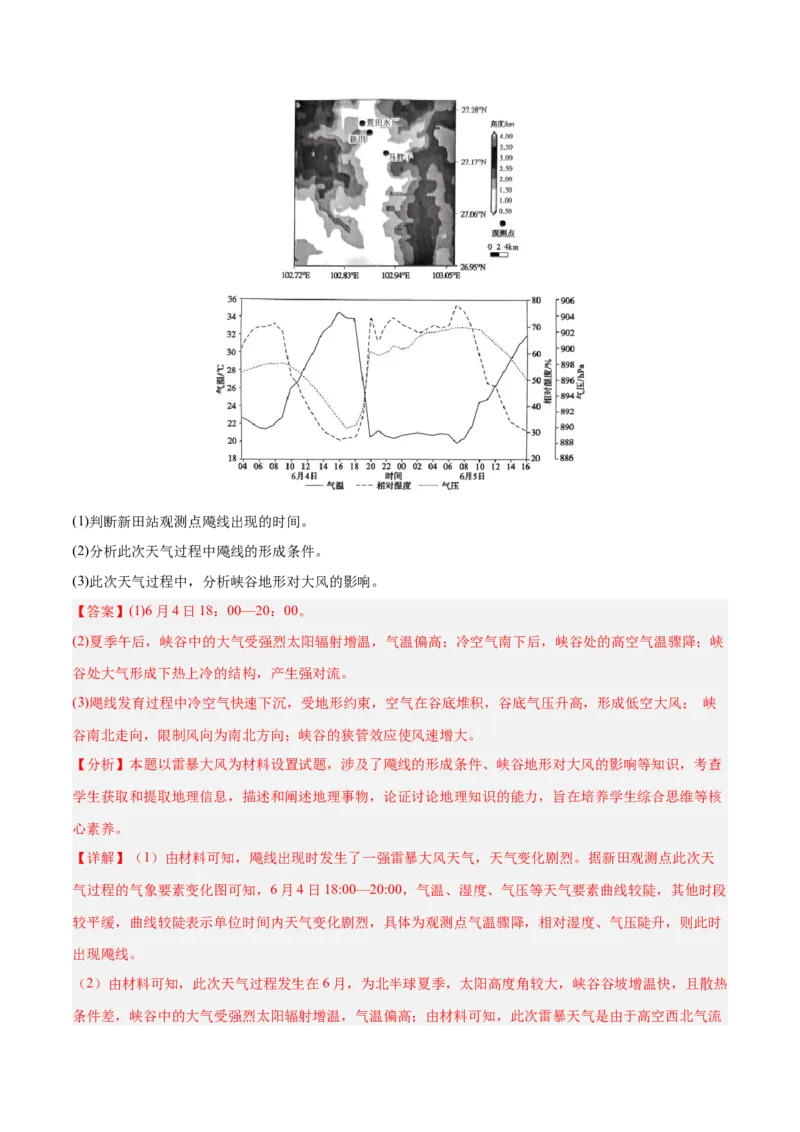 专题03大气运动与天气、气候易错提分（4大易错点）（解析版）_2025年新高考资料_二轮复习_2025年高三地理高考二轮复习专项提升（新高考通用）3405802_易错专练