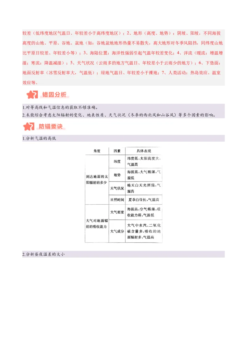 专题03大气运动与天气、气候易错提分（4大易错点）（解析版）_2025年新高考资料_二轮复习_2025年高三地理高考二轮复习专项提升（新高考通用）3405802_易错专练