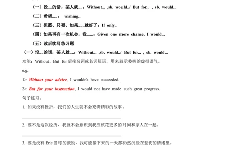 专题12高级句式升级：虚拟语气-（原卷版）_03高考英语_新高考复习资料_2023年新高考资料_一轮复习_备战2023年高考英语一轮复习考点微专题（新高考专用）_四、写作