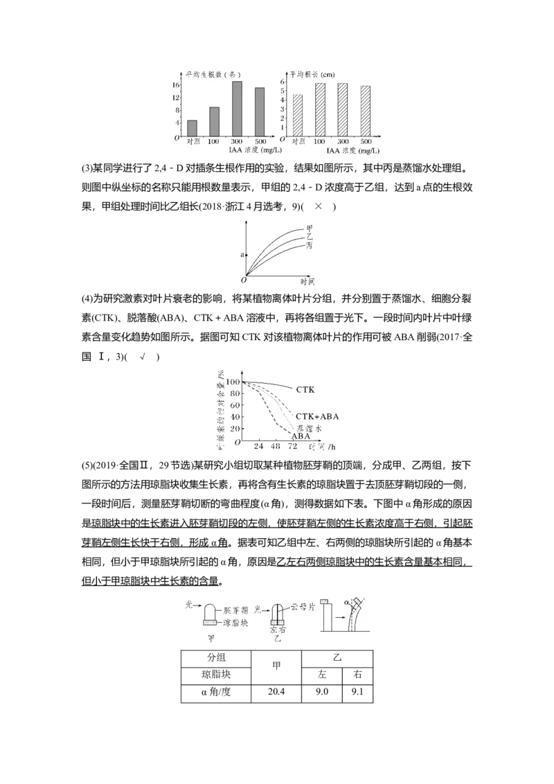 2023年高考生物二轮复习（全国版）第1篇专题突破专题6考点3　植物个体的激素调节_通用版（老高考）复习资料_2023年复习资料_二轮复习_2023年高考生物二轮复习讲义+课件（全国版）