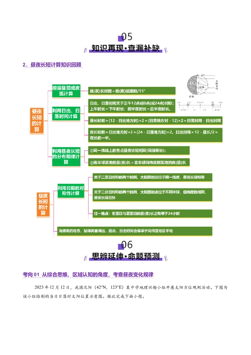 专题02地球运动（讲义）（解析版）更新_2025年新高考资料_二轮复习_01高考语文等多个文件_上好课2025年高考地理二轮复习讲练测（新高考通用）_第一部分专题突破