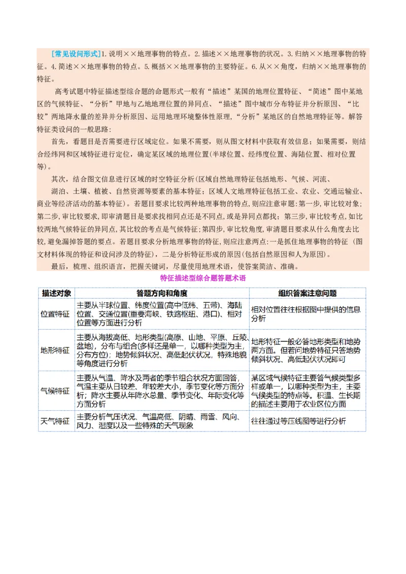 专题02非选择题攻略（讲义）（原卷版）_2025年新高考资料_二轮复习_01高考语文等多个文件_2025年高三地理高考二轮复习专项提升_二轮讲义