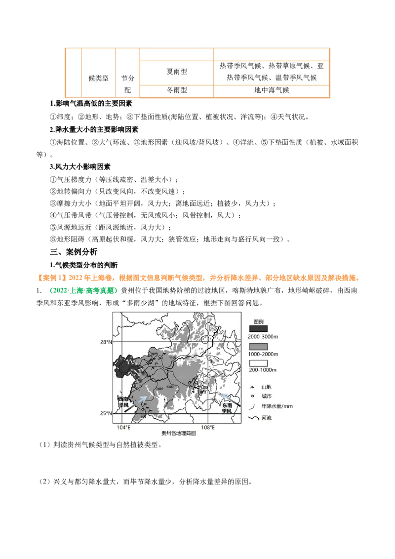 专题15气候特征及成因的描述（原卷版）_2025年新高考资料_二轮复习_2025年高三地理高考二轮复习专项提升（新高考通用）3405802_题型专练