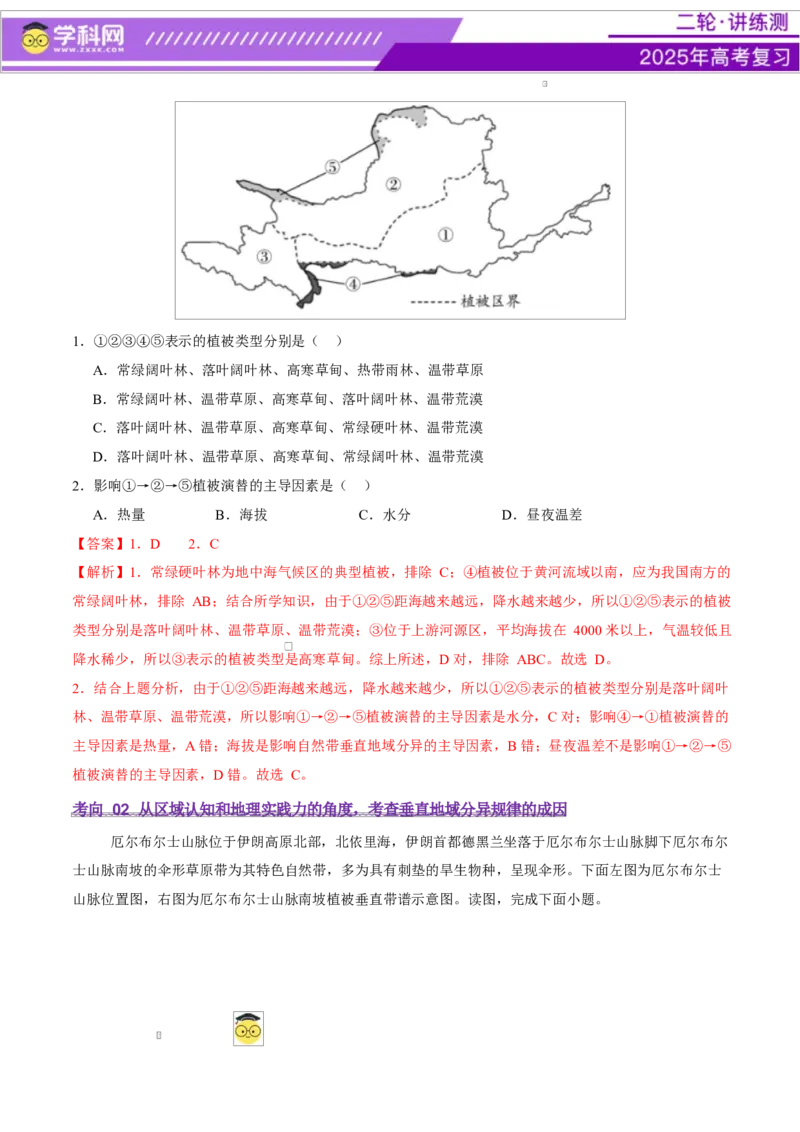 专题06自然地理环境的整体性与差异性（讲义）（解析版）_2025年新高考资料_二轮复习_上好课2025年高考地理二轮复习讲练测（新高考通用）3381954