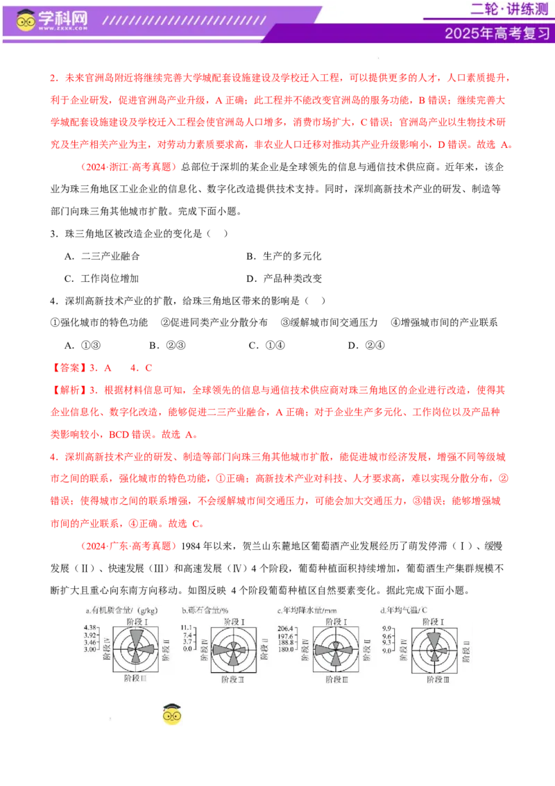 专题09产业区位与产业发展（练习）（解析版）_2025年新高考资料_二轮复习_上好课2025年高考地理二轮复习讲练测（新高考通用）3381954
