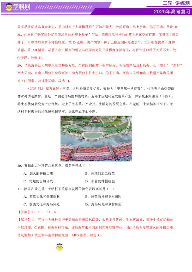 专题09产业区位与产业发展（练习）（解析版）_2025年新高考资料_二轮复习_上好课2025年高考地理二轮复习讲练测（新高考通用）3381954