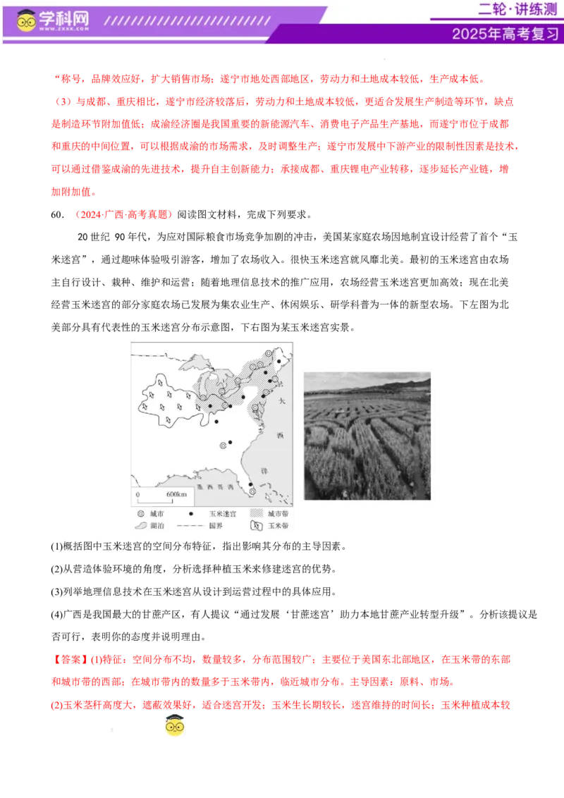 专题09产业区位与产业发展（练习）（解析版）_2025年新高考资料_二轮复习_上好课2025年高考地理二轮复习讲练测（新高考通用）3381954