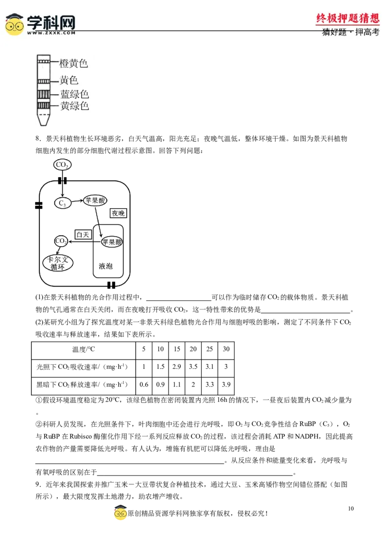 生物-2024年高考终极押题猜想（原卷版）_2024年新高考资料_5.2024三轮冲刺_生物-2024年高考终极押题猜想