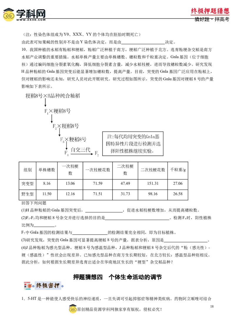 生物-2024年高考终极押题猜想（原卷版）_2024年新高考资料_5.2024三轮冲刺_生物-2024年高考终极押题猜想