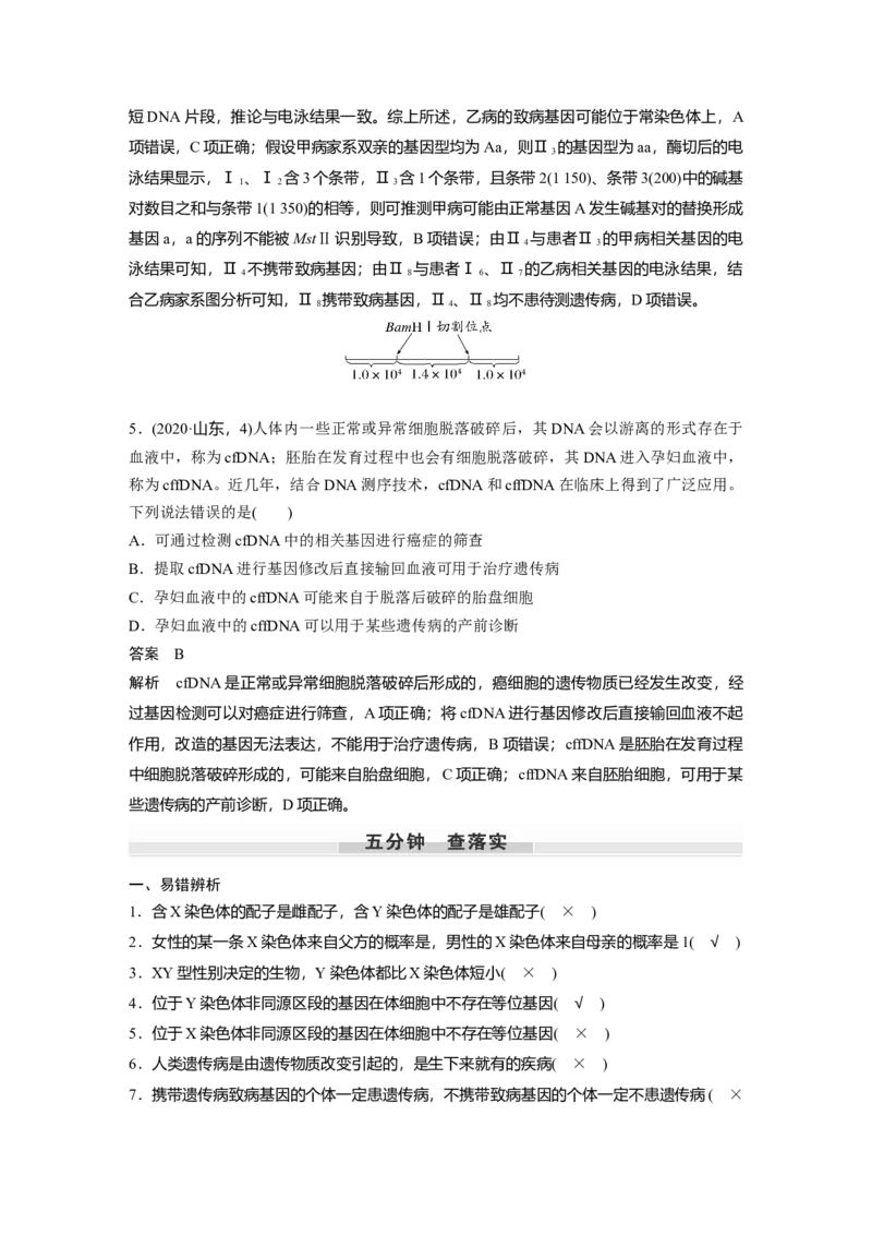 2023年高考生物一轮复习（新人教新高考）第5单元第6课时　伴性遗传的特点与应用及人类遗传病_新高考复习资料_2023年新高考复习资料_一轮复习_2023年新高考大一轮复习讲义