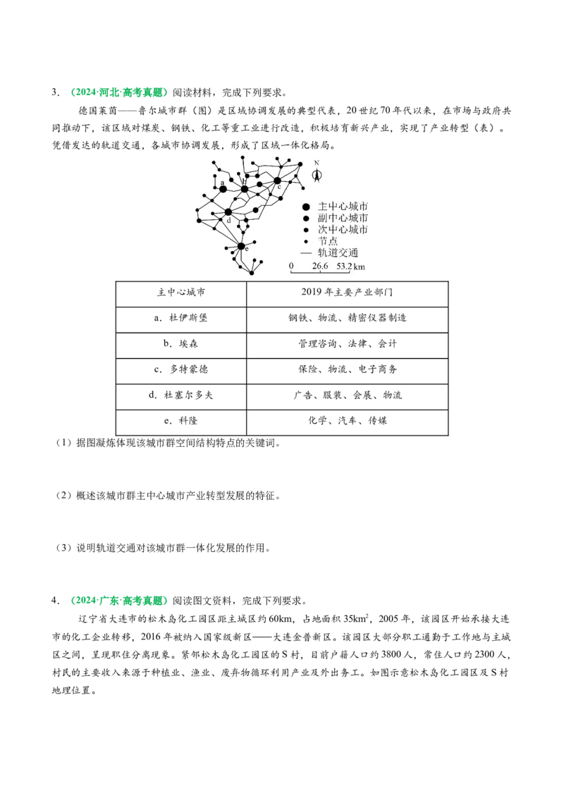 专题22城乡空间结构变化及城镇化过程相关题型分析（原卷版）(1)_2025年新高考资料_二轮复习_01高考语文等多个文件_2025年高三地理高考二轮复习专项提升_题型专练