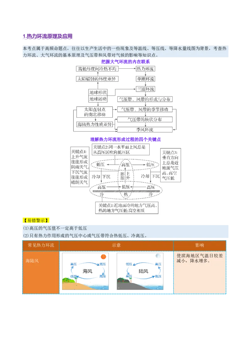 专题03大气运动（讲义）（解析版）_2025年新高考资料_二轮复习_01高考语文等多个文件_上好课2025年高考地理二轮复习讲练测（新高考通用）_第一部分专题突破