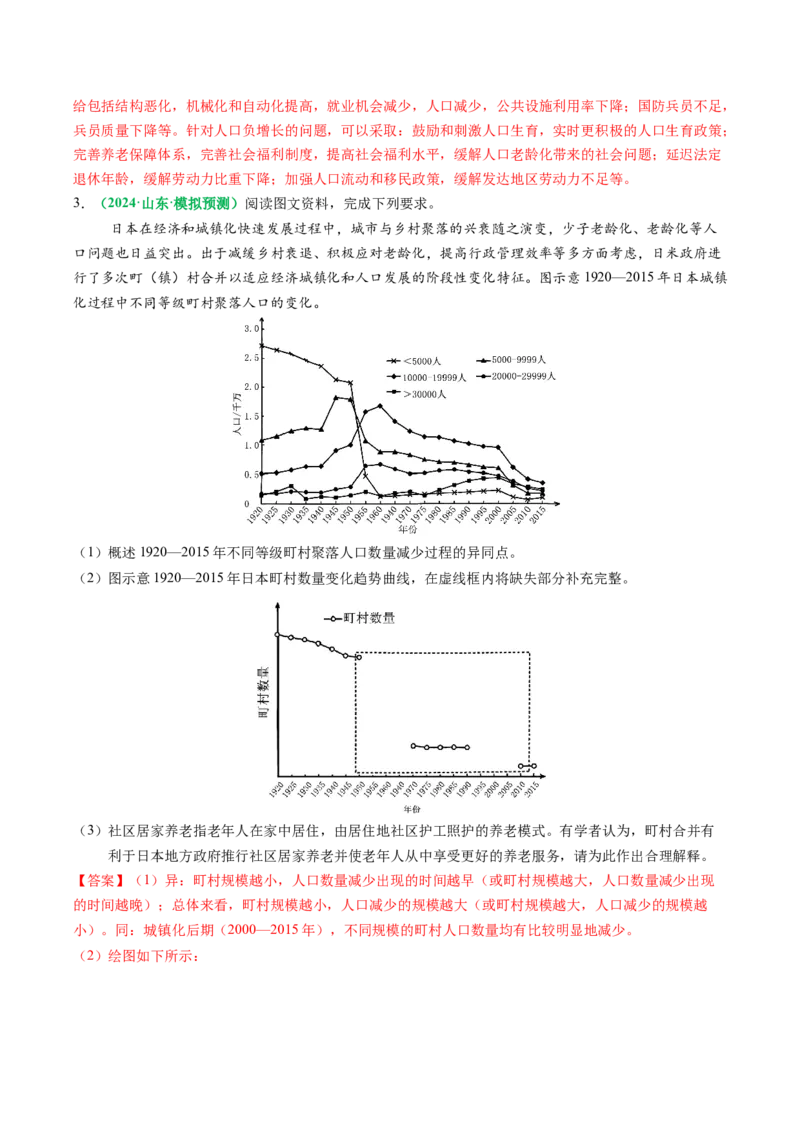专题21人口分布和人口变化问题描述的方法技巧（解析版）_2025年新高考资料_二轮复习_01高考语文等多个文件_2025年高三地理高考二轮复习专项提升_题型专练