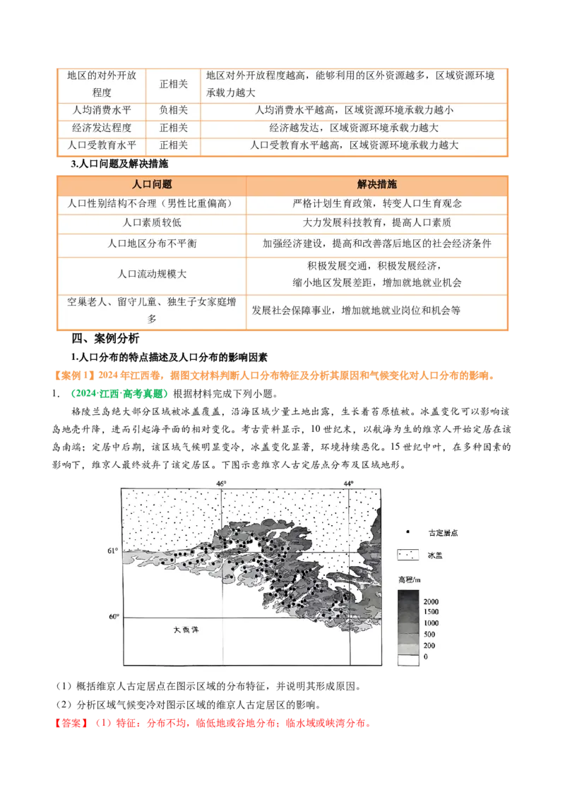 专题21人口分布和人口变化问题描述的方法技巧（解析版）_2025年新高考资料_二轮复习_01高考语文等多个文件_2025年高三地理高考二轮复习专项提升_题型专练