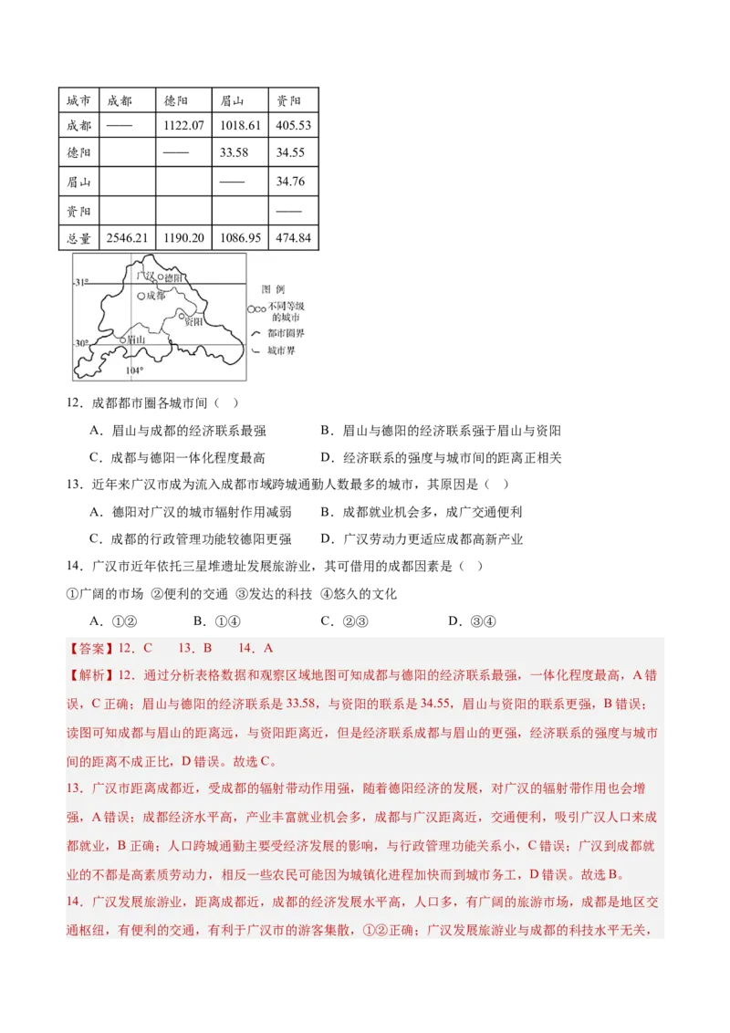 专题08人口与地理环境（解析版）_2025年新高考资料_二轮复习_01高考语文等多个文件_2025年高三地理高考二轮复习专项提升_重点&middot;难点&middot;热点专练（分地区）_北京专用