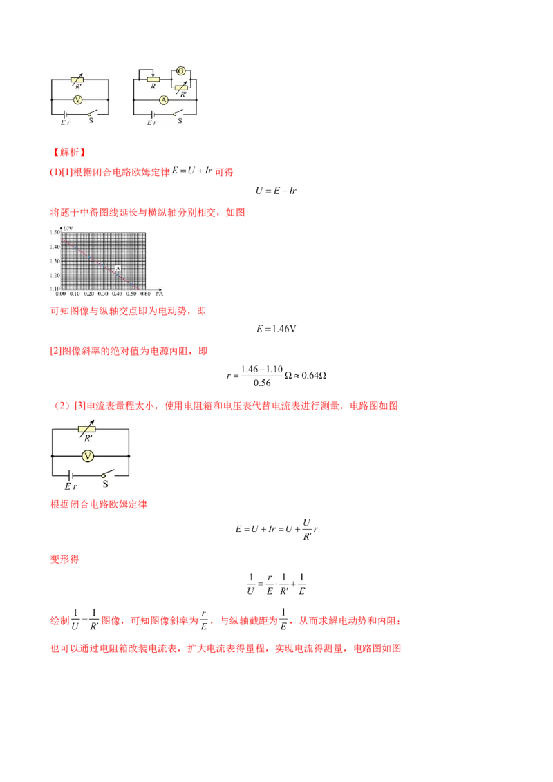 9.5实验十一：测定电源的电动势和内电阻（练）--2023年高考物理一轮复习讲练测（全国通用）（解析版）_04高考物理_通用版（老高考）复习资料_2023年复习资料_一轮复习