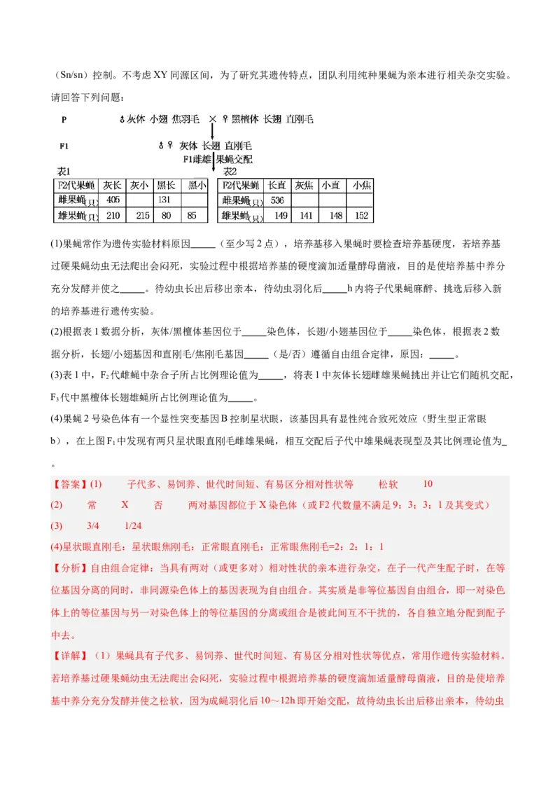 押江苏卷第22题遗传规律的应用（解析版）_2024年新高考资料_5.2024三轮冲刺_备战2024年高考生物临考题号押题（江苏专用）322855714